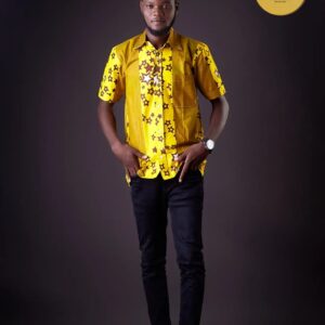 AfricanPrint Men Dress Yellow