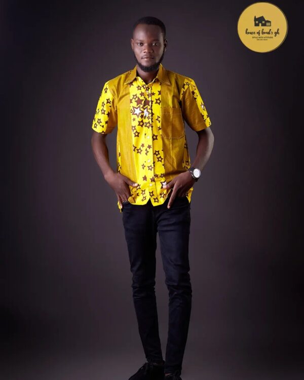 AfricanPrint Men Dress Yellow