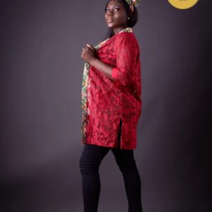 AfricanPrint Women Dress Red