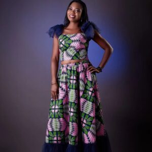 Crop Top & maxi skirt AfricanPrint Women