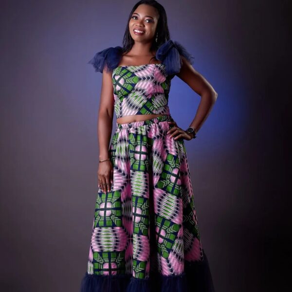 Crop Top & maxi skirt AfricanPrint Women