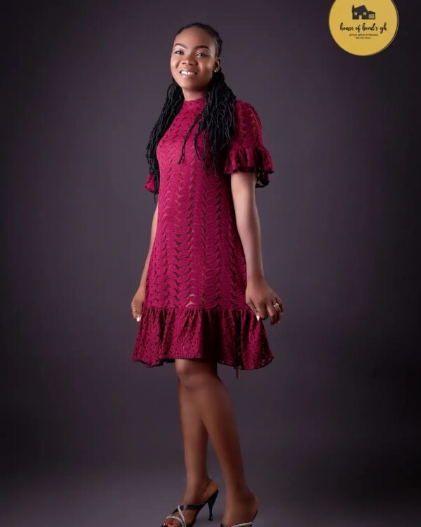 AfricanPrint Women Dress Wine