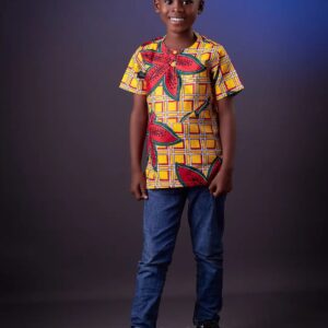 AfricanPrint Boy Dress Orange