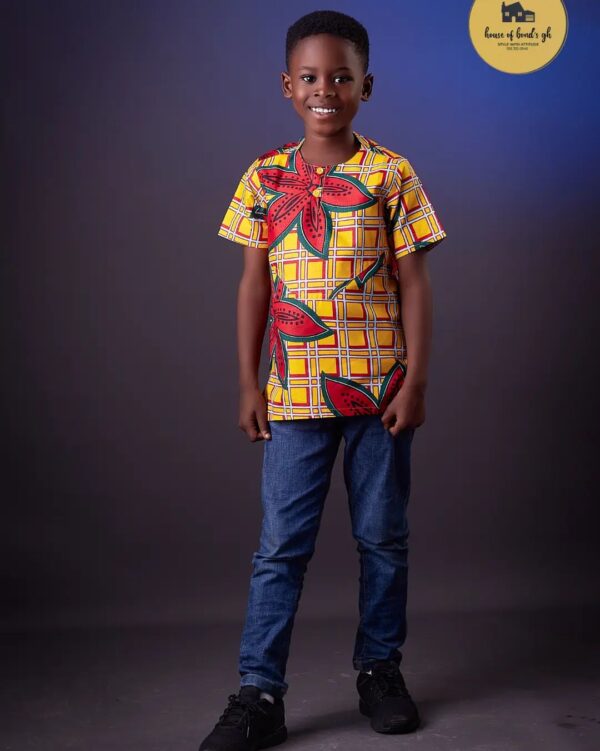 AfricanPrint Boy Dress Orange